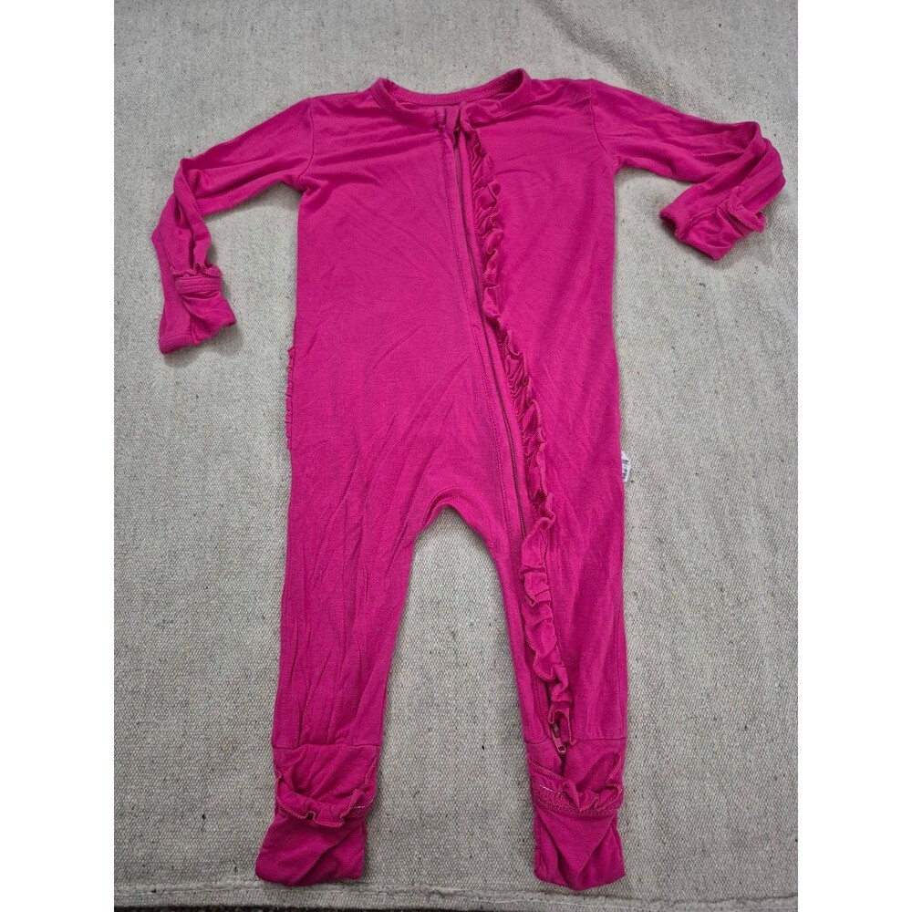 Gigi & max bamboo footie size 9 months - dark pink